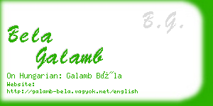 bela galamb business card